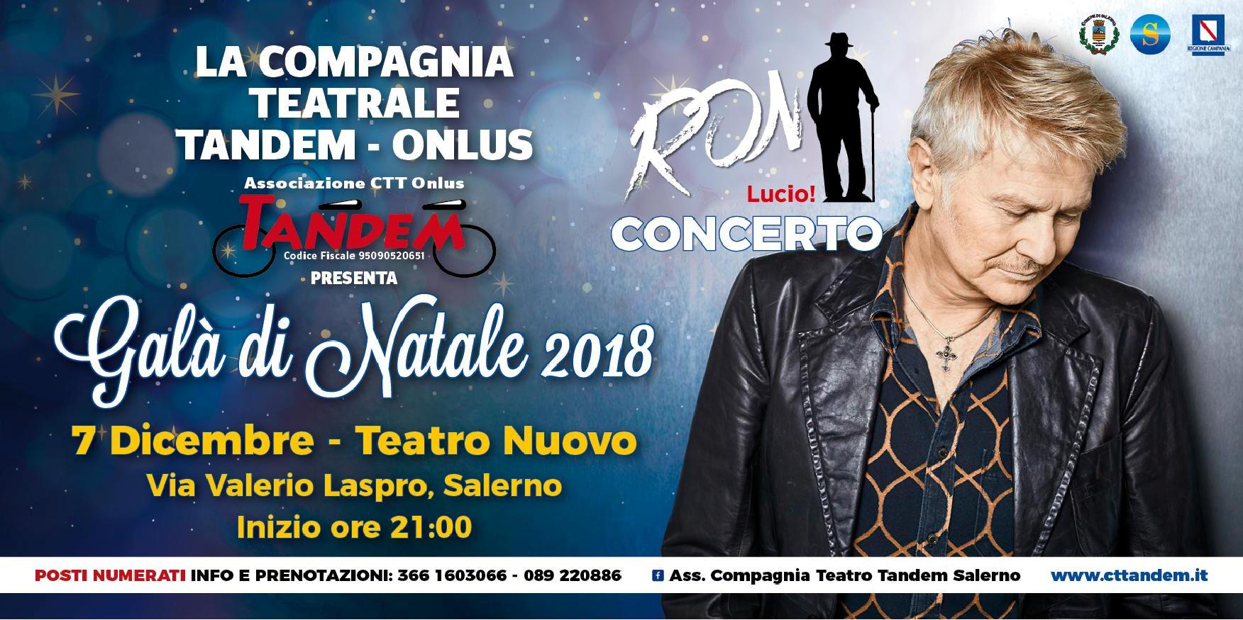 Ron in concerto per la dodicesima edizione del Galà di Natale organizzato dall'Associazione Tandem Salerno