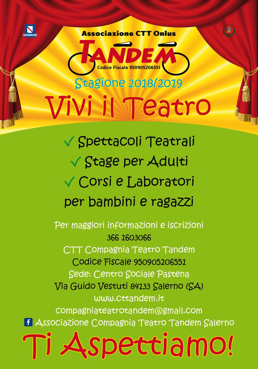 Lab. teatrale centro sociale di Salerno organizzato dall'associazione Tandem 2018/2019