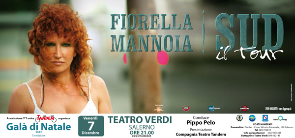 Fiorella Mannoia in Concerto al Teatro Verdi di Salerno venerdì 7 dicembre 2012 - Galà di Natale Compagnia Teatro Tandem Salerno