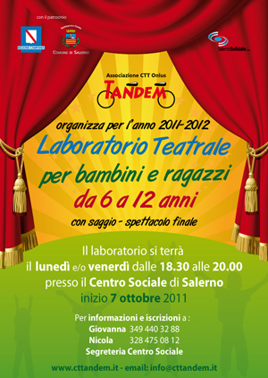 Laboratorio bambini e ragazzi al 2011-2012 centro sociale di Salerno organizzato dall'associazione Tandem inizio 7 ottobre 2011