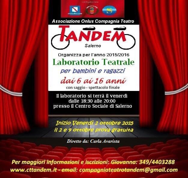 Laboratorio bambini e ragazzi al 2015-16 centro sociale di Salerno organizzato dall'associazione Tandem inizio ottobre 2015